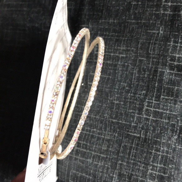 FINAL 💰 3.25 Inch CZ Diamond Hoops NWT - Picture 3 of 4